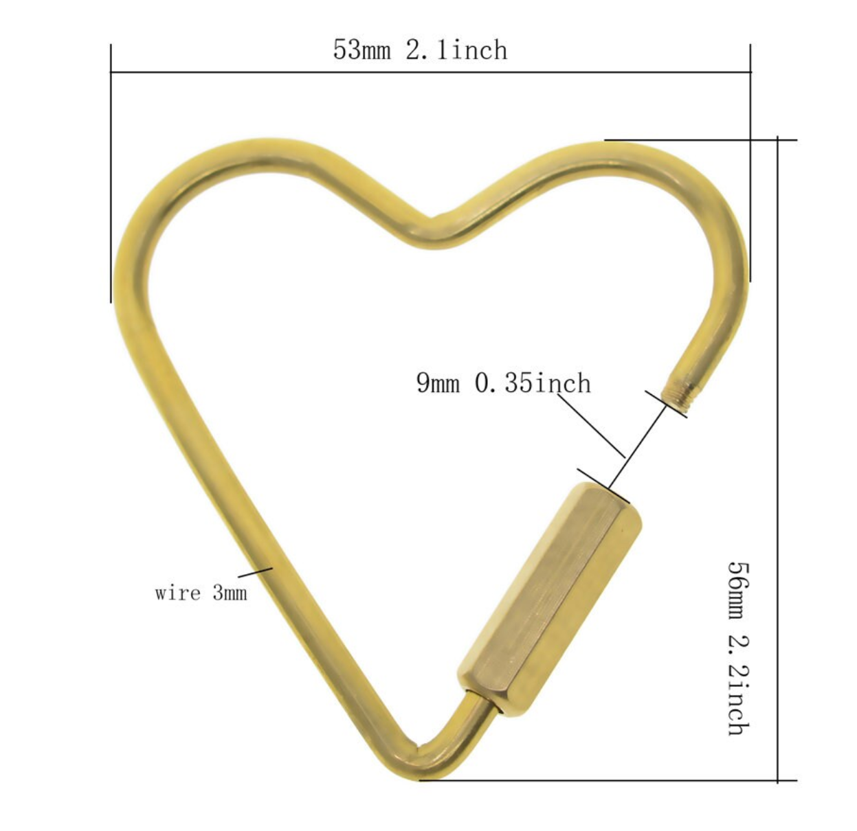 Brass Heart Keyring