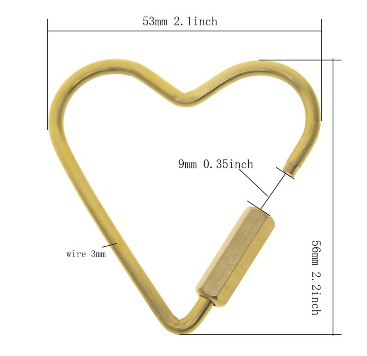 SLE Customs Gold Heart Brass Keychain