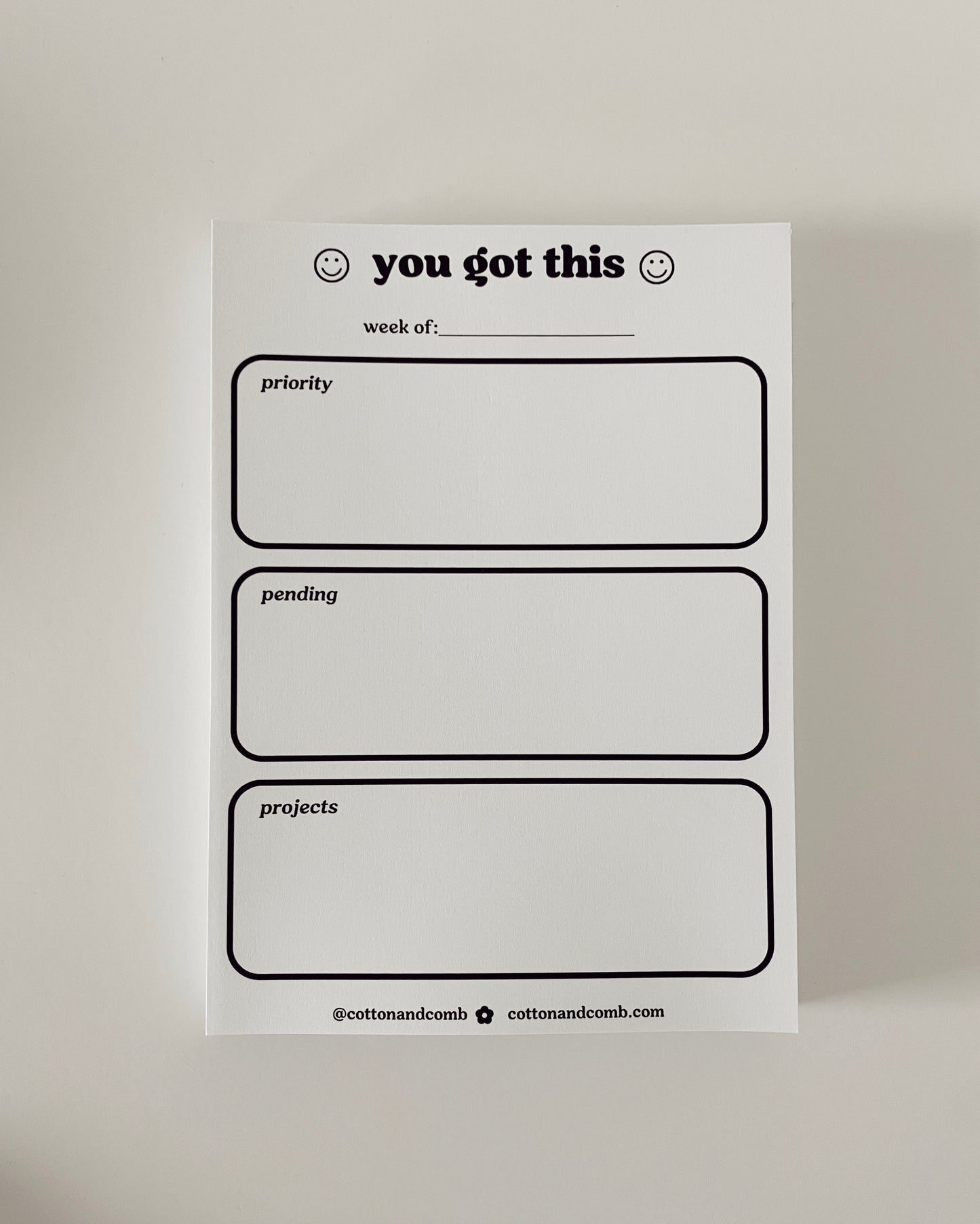 "You Got This" Weekly Planner Notepad