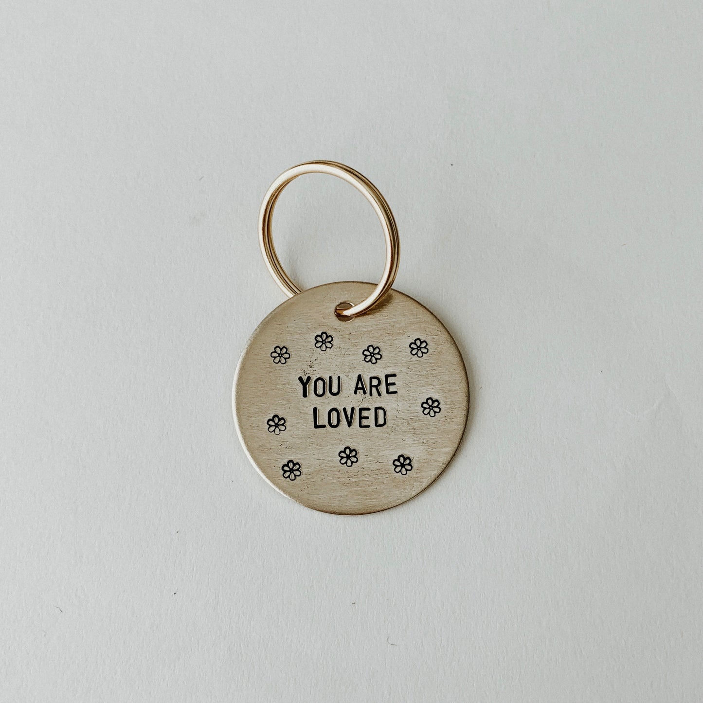 You Are Loved / Large Brass Key Tag