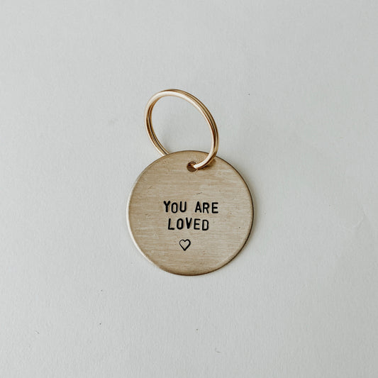 You Are Loved / Large Brass Key Tag