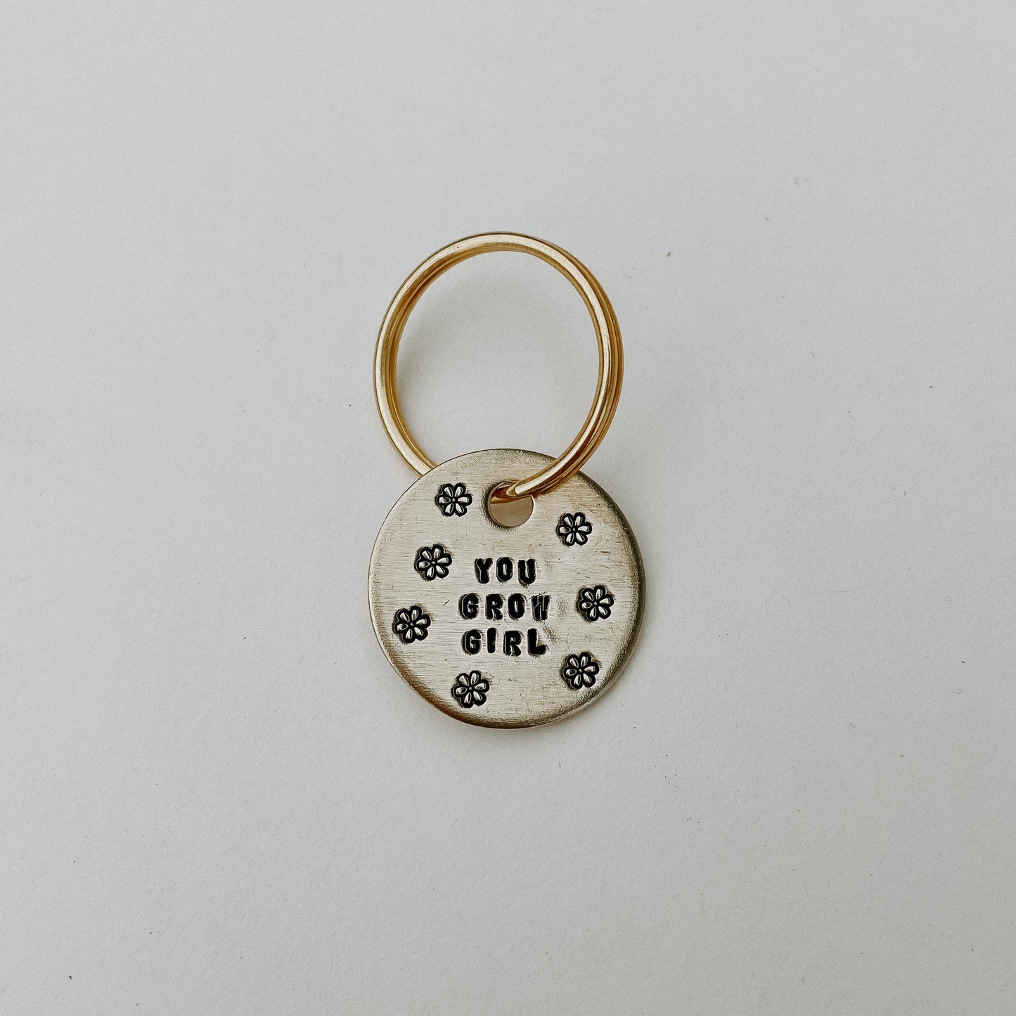 Custom *Tiny Text* / Small Brass Key Tag