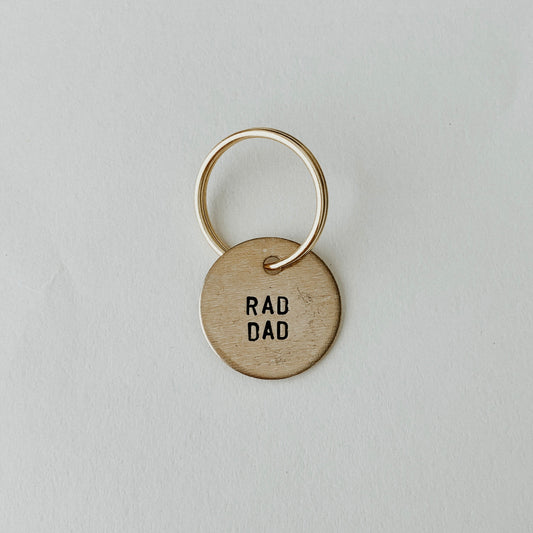 Rad Dad / Small Brass Key Tag